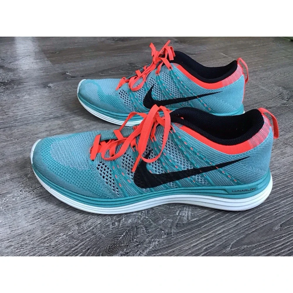 Nike Flyknit Lunar1 Sport Turquoise Pink Women's Sz 9.5 Running Shoes 554888-300